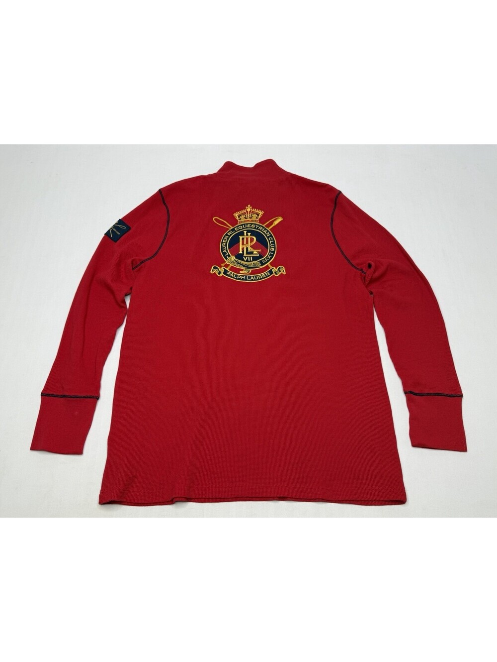Vtg Y2k Women’s Ralph Lauren Active 1X Red 1/4 Zip Equestrian Club Shirt